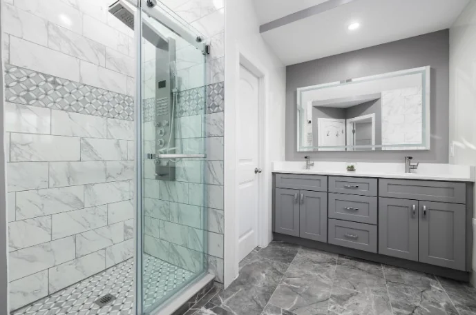 Curbless shower remodeling
