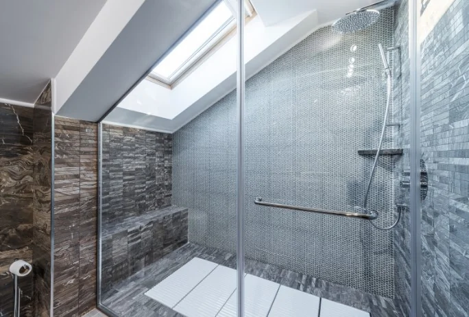 Curbless shower remodeling
