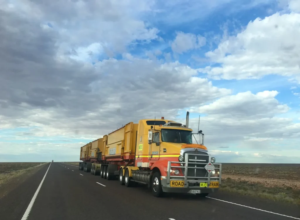 Truck going on daylight