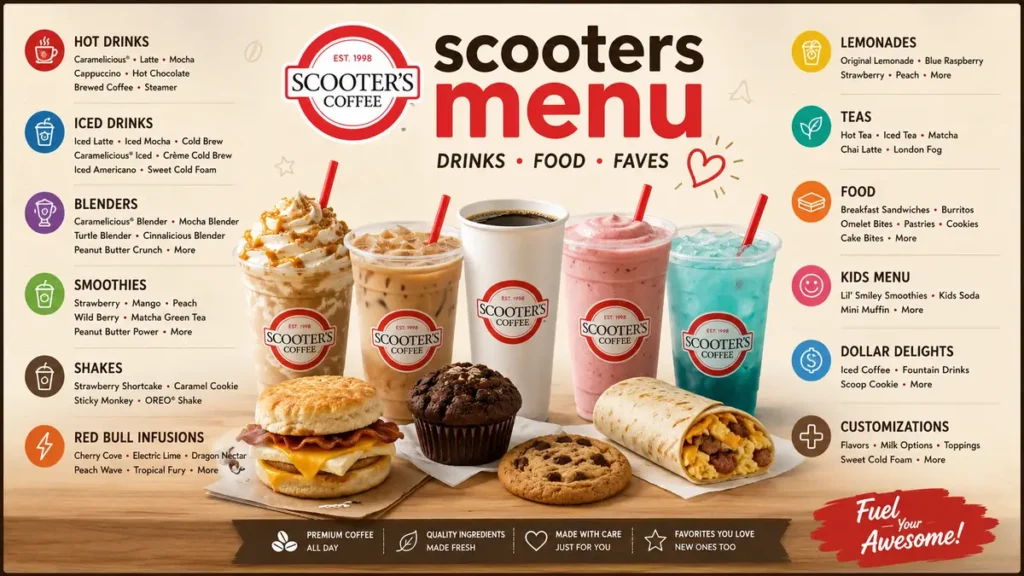Scooters Menu Complete Guide to Drinks, Food & Favorites